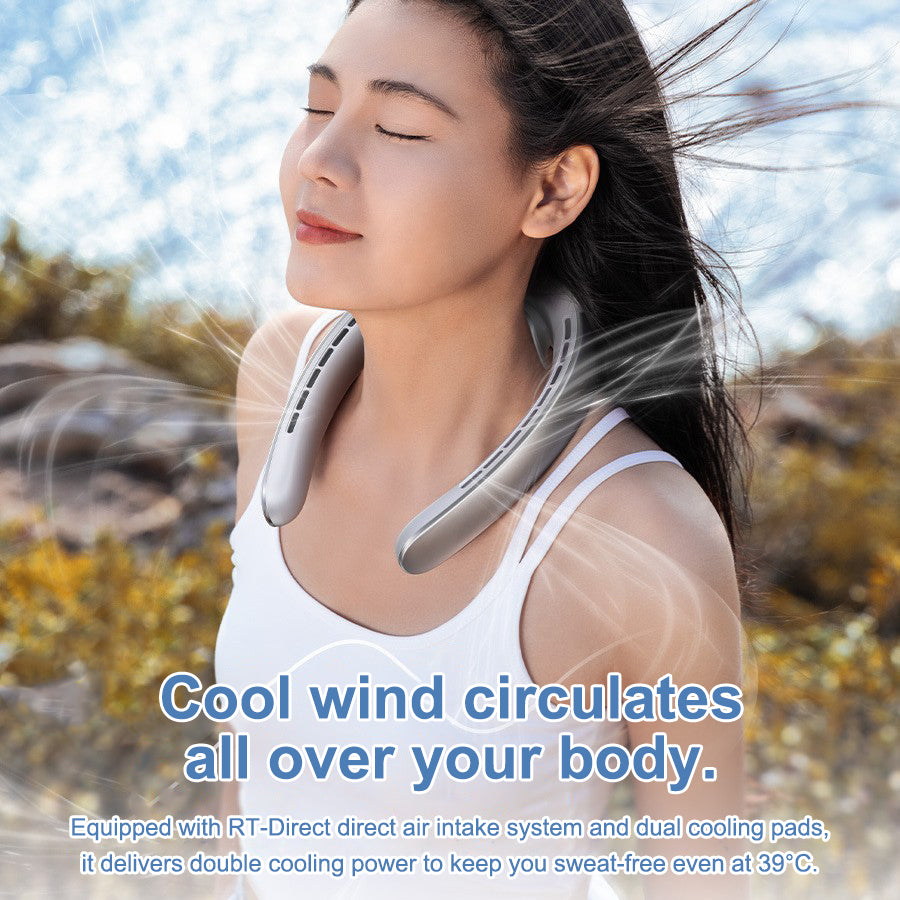 Leafless Neck-Hanging Fan Portable USB Rechargeable Personal Mini Fan