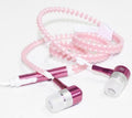 Wired earbuds Light Luminous Metal Zipper Earphone Glow In The Dark earbuds Hands Free Zipping earbuds Earhpones